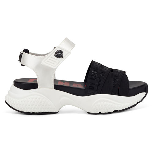 OVERLAP SANDAL BLACK/WHITE Blanco 36