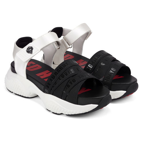 OVERLAP SANDAL BLACK/WHITE Blanco 36