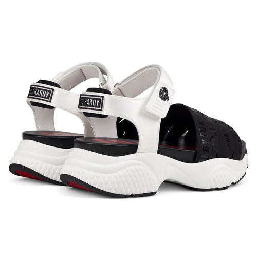 OVERLAP SANDAL BLACK/WHITE Blanco 36