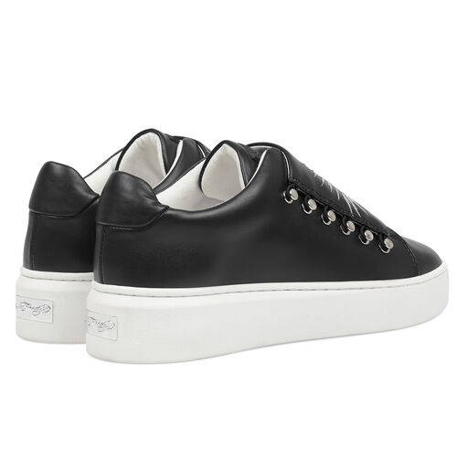 LEATHER UPPER WITH PRINT AND ELASTIC FASTENING LOW TOP SNEAKER