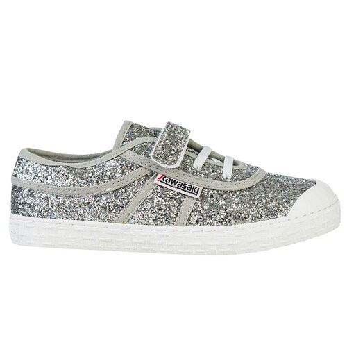 Kawasaki Glitter Kids Shoe W/Elastic K202586 8889 Silver