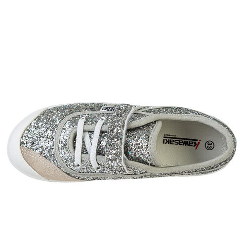 Kawasaki Glitter Kids Shoe W/Elastic K202586 8889 Silver