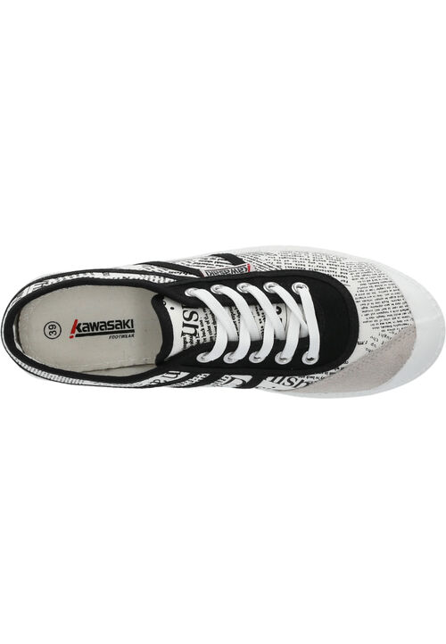 Kawasaki News paper Canvas Shoe K202414-ES 1002 White