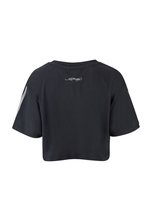 TIGER GLOW CROP TOP BLACK