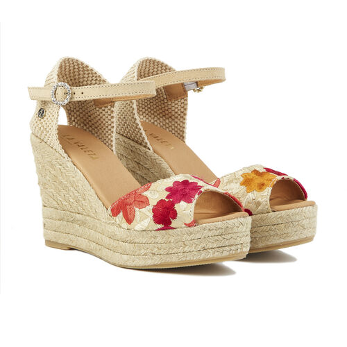 La Valeta Camelia Peep Toe Beige